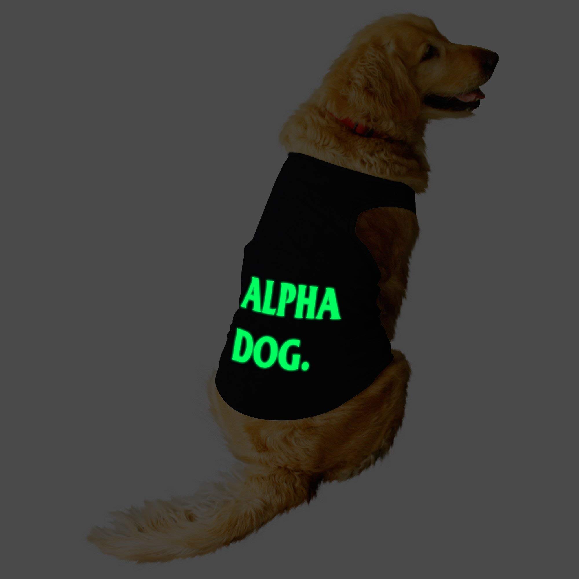 Ruse.Pet Alpha Printed Glow in The Dark Round Neck Sleeveless Vest Tank T-Shirt/Tees for Small,Big Dog Clothes Summer Apparel./Medium (Chubby Pugs, Beagle etc.) (B089G2R6PS) Amazon Price History, Amazon Price Tracker