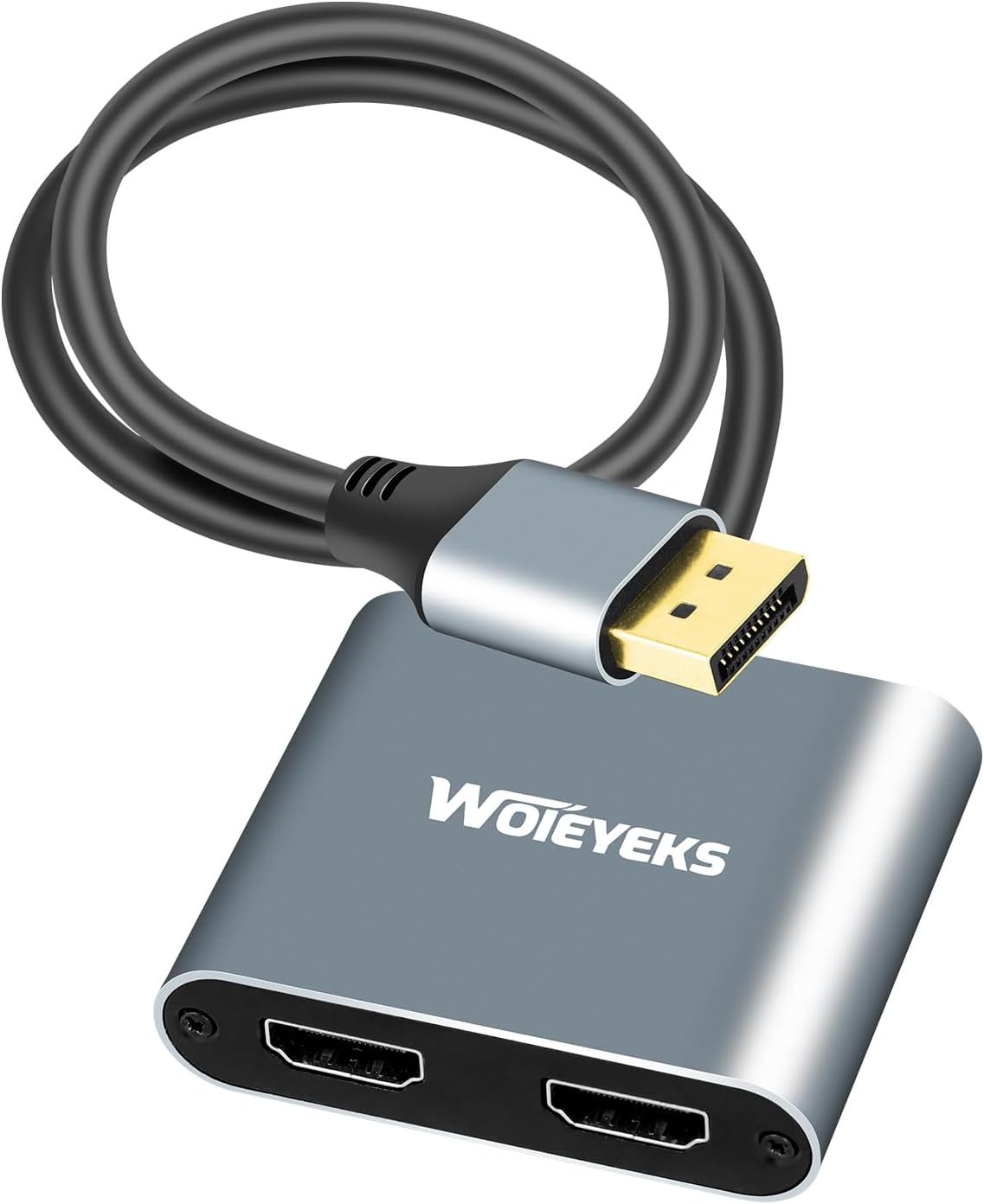 4K 60Hz DisplayPort to Dual HDMI Splitter Cable Adapter for Dual Monitors Extended Display.SST/MST Specification Display Port Extend 1 in 2 HDMI Out for Desktop,Laptop,NVIDIA, AMD Graphics Card