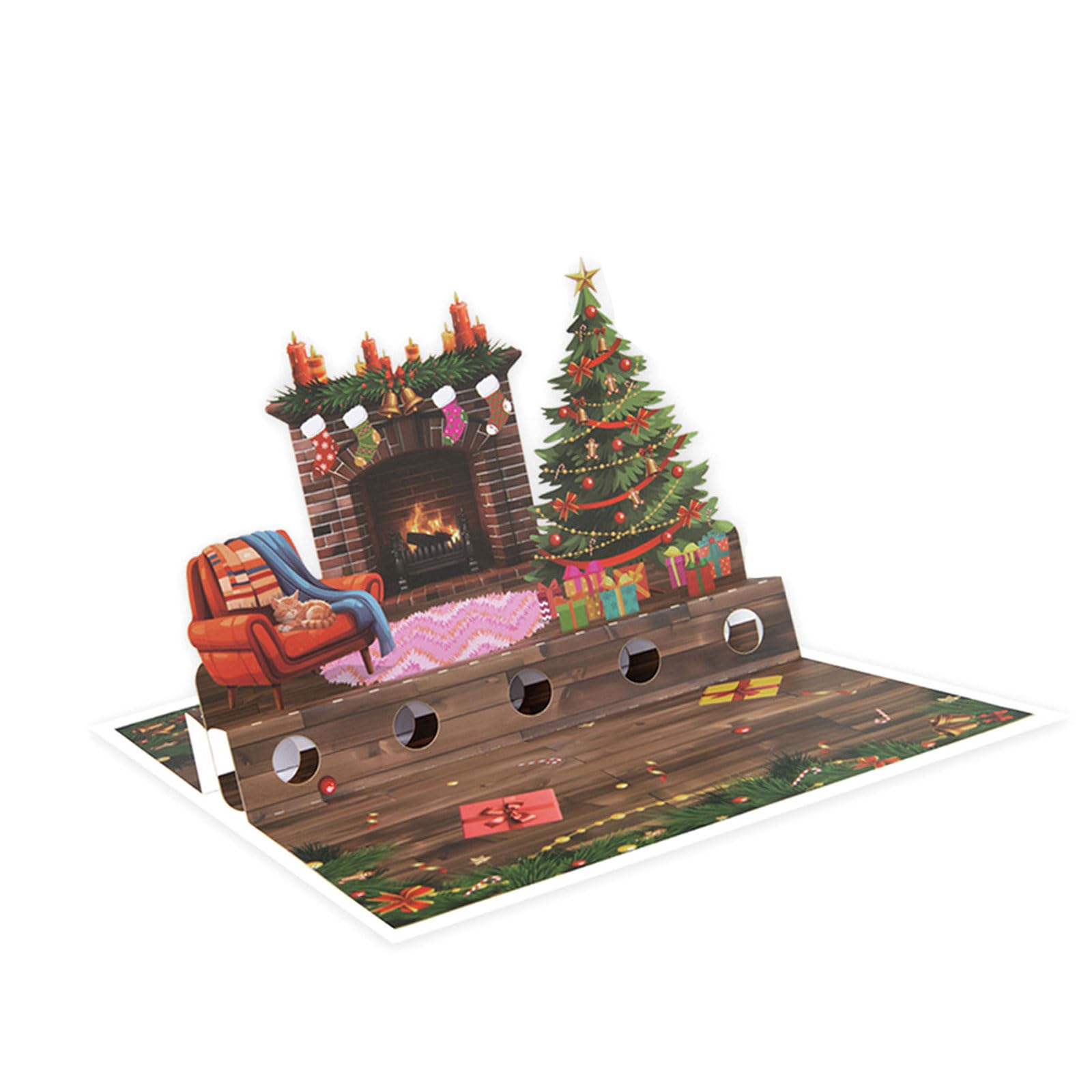 Tsophreniq Popup Christmas Cards with Envelopes Winter Scene 3D Greeting Cards Popup Card for Share Holiday Pleasure Tree Card