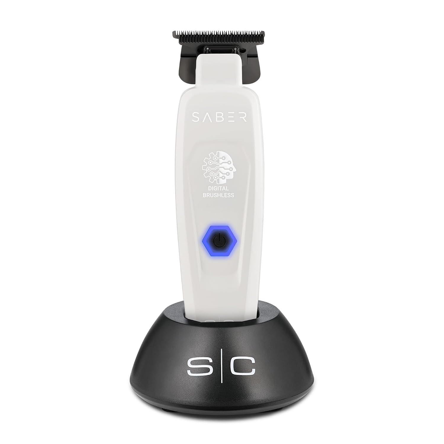 Stylecraft Saber Pro Grooming Bundle: Digital Brushless Saber II Clipper & Saber Trimmer (White) Holiday Gift Bundle