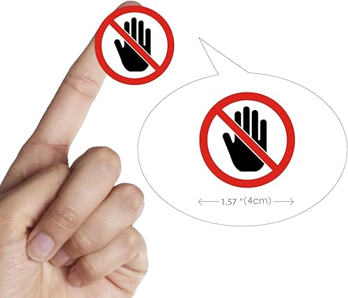Miniatura 3 de dealzEpic - Adhesivo de letrero de no tocar - Calcomanía de vinilo redonda autoadhesiva para despegar y pegar 16in 157 pulgadas de diámetro