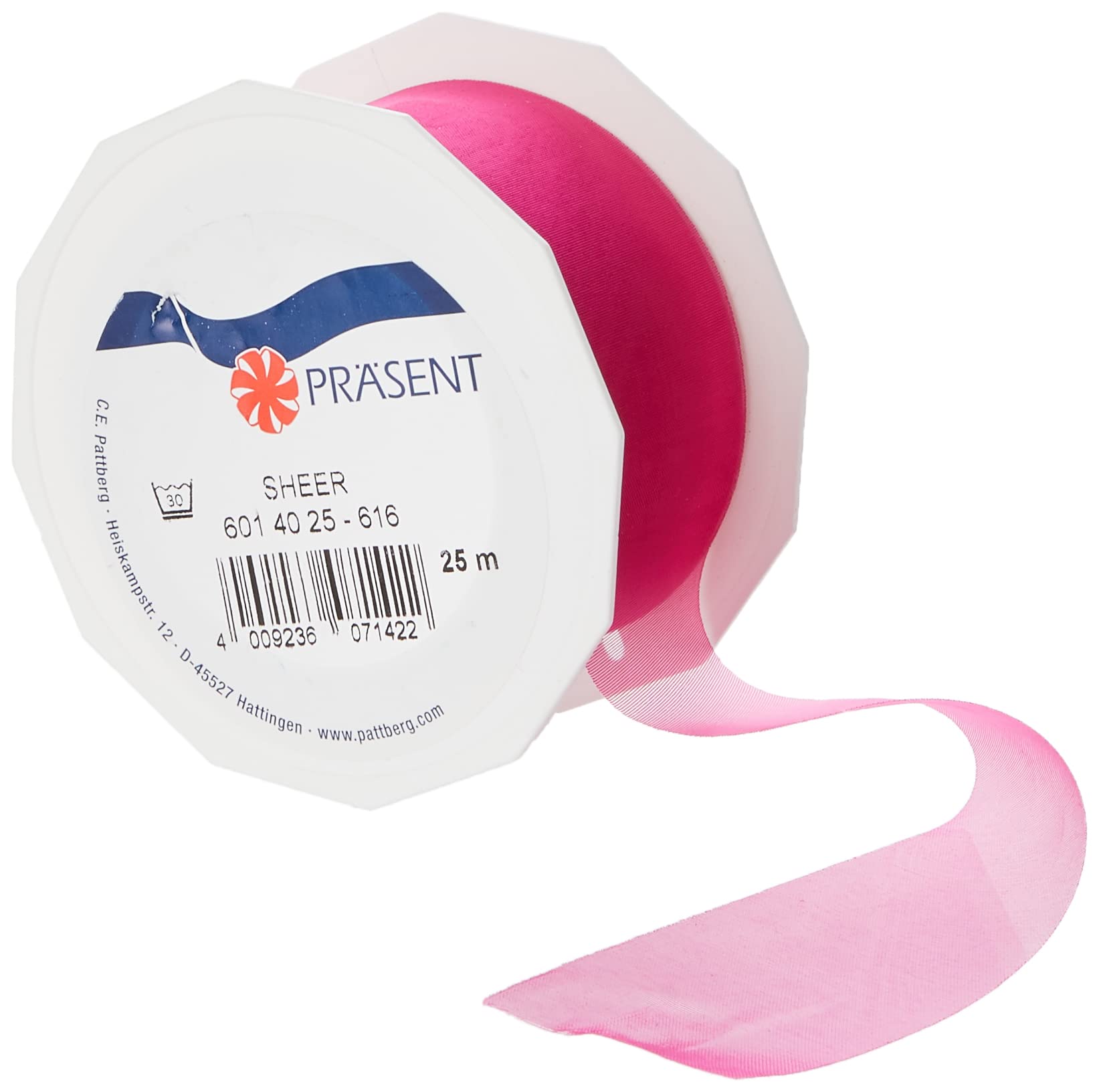 C.E. Pattberg Sheer Organza Ribbon Coral Pink, 27 Yards Gift Wrap Ribbon, 1.6 inches Width, Accessories for Decoration & Handicrafts, Decoration Ribbon for Presents, for Every Occasion