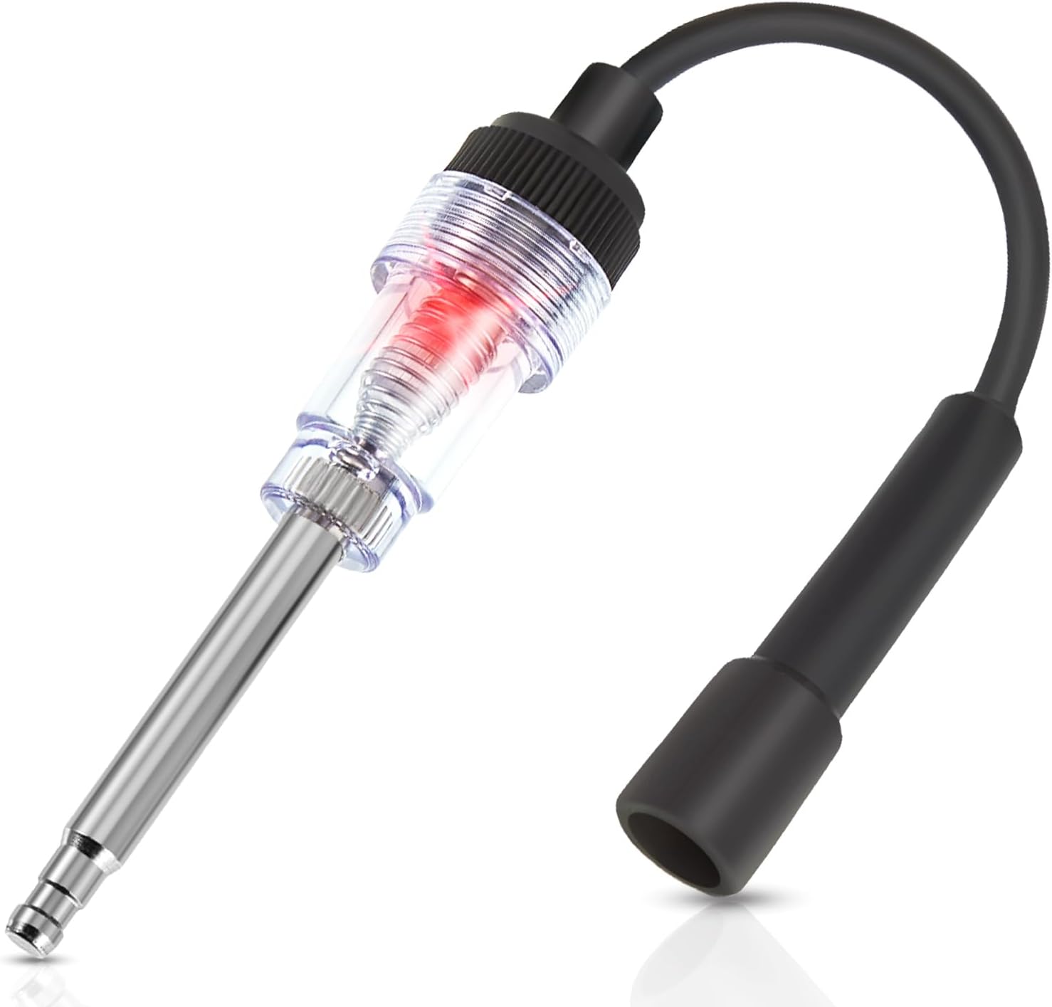 Inline Spark Plug Tester Engine Straight Boot Ignition Tester Light Lawnmower Checker Armature Diagnostic Detector for Automotive Car Internal External Engine(3 Pieces)