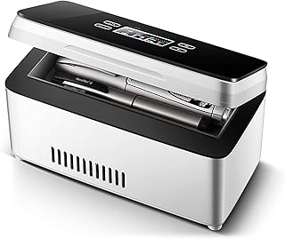 AMAZOM Portable Insuline Voyage Mini Médecine Réfrigérateur Refroidisseur Cas Batterie Au Lithium Médecine Boîte De Refroidissement - 207X94x91mm,Two Batteries