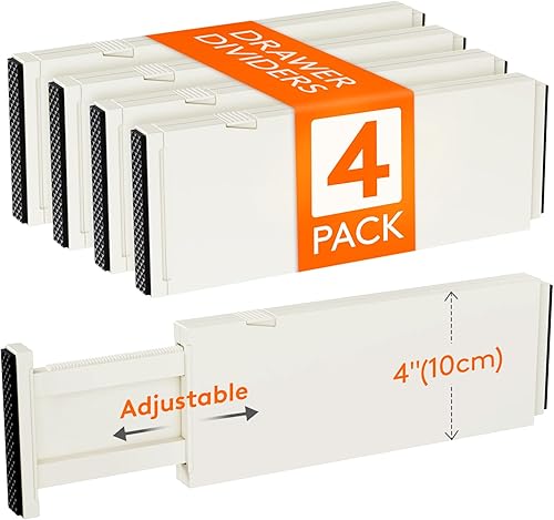 Miniatura 14 de Lifewit Paquete de 12 separadores de cajones de 4 pulgadas de alto de 11.0-17.1 in/11-17 pulgadas, organizador de cajones ajustables para ropa,