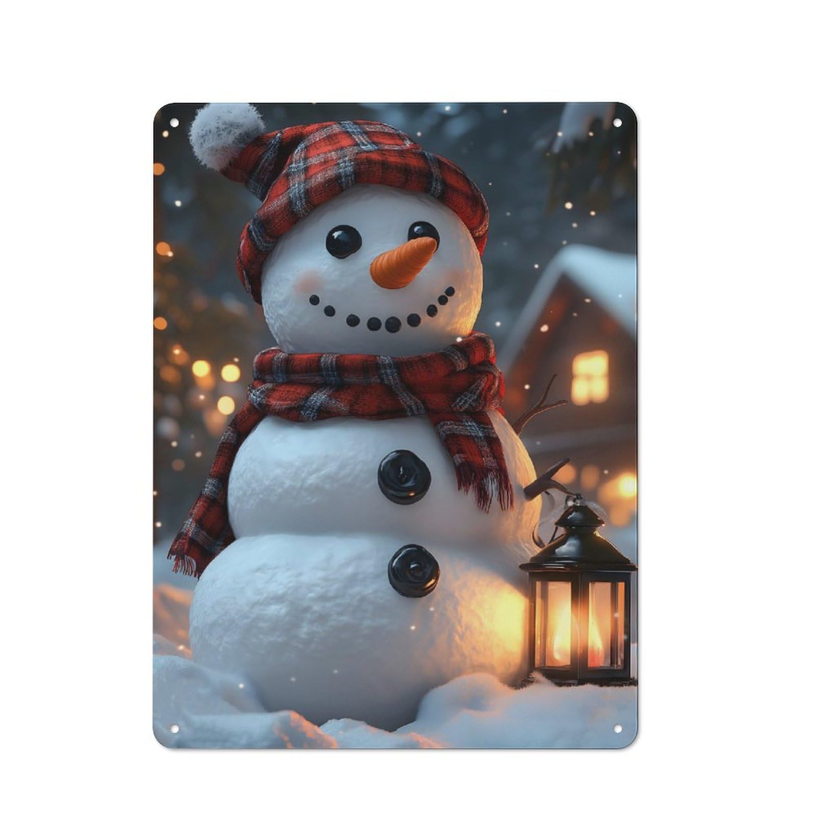 Junmoney Smiling Snowman In Winter Christmas Retro Metal Sign 40X30cm For Kitchen Or Home Bar, For Kitchen, Dining Room And Home Bar Wall Decor
