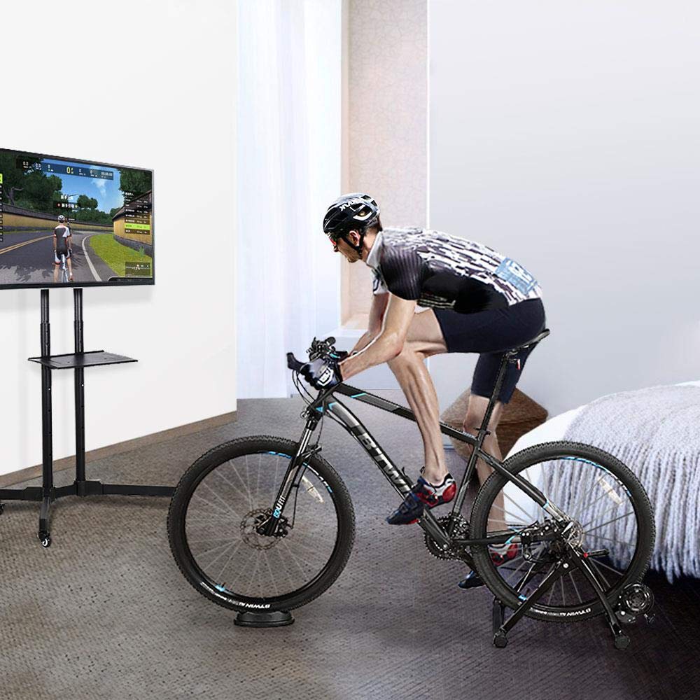 Yaheetech Entraîneur Magnétique Turbo de Vélo avec Support de Roue Avantl, Réglable, Pliable, Home Trainer pour Roues de 66-71 cm et 700C, Noir