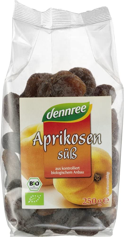 dennree Bio Aprikosen süß, ganze Frucht, entsteint (6 x 250 gr)