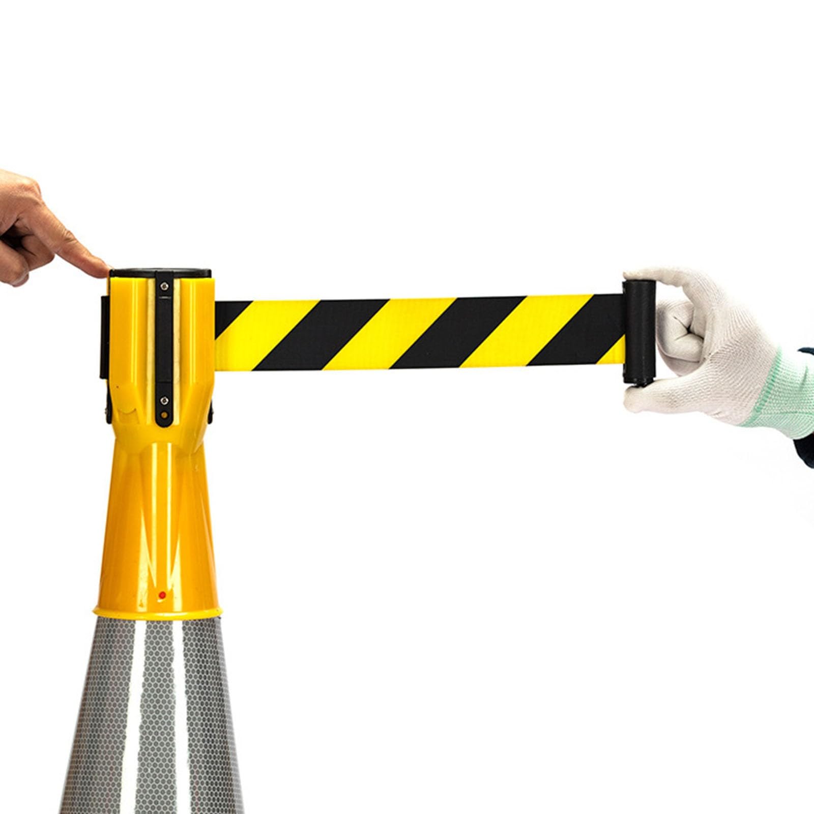 CAIFEXUE 2/3/5/10M Cone-Mounted Retractable Belt, Cbarrier Retractable Topper for Traffic Cone,Need Interlocking Multiple Units/a/2M(6.6Ft)