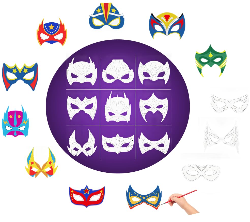 Superhero Mask Craft DIY Hero Mask Craft 24 PCS Party Game Supplies Super Party Favors