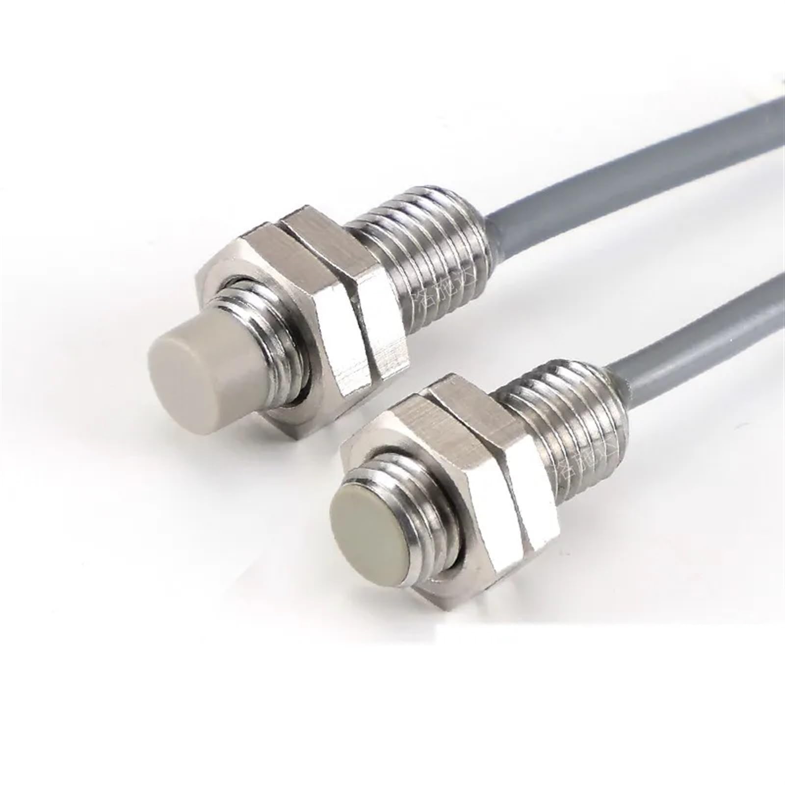1 Uds M6.5 M8 M12 interruptor de proximidad con Sensor de Metal inductivo de acero inoxidable corto 3 cables 24V NO NC NPN PNP(M8 Flat head,1mm,PNP NO)