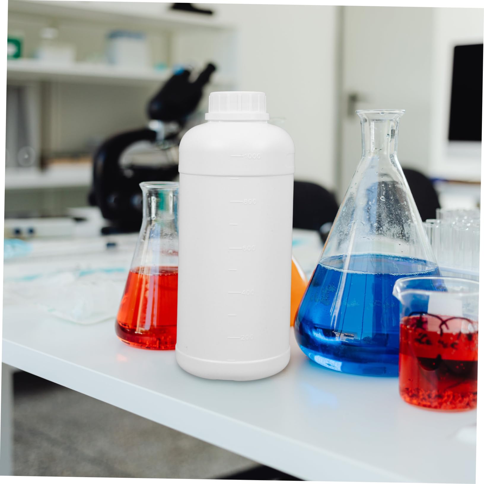 Amosfun 3 Sätze Vorratsflaschen Rostfrei Groß Probenahme Labor Wiederverwendbare Flaschen Chemikalienflaschen Leere Flaschen Leere Reagenzflaschen Hdpe White 3 Stück * 3