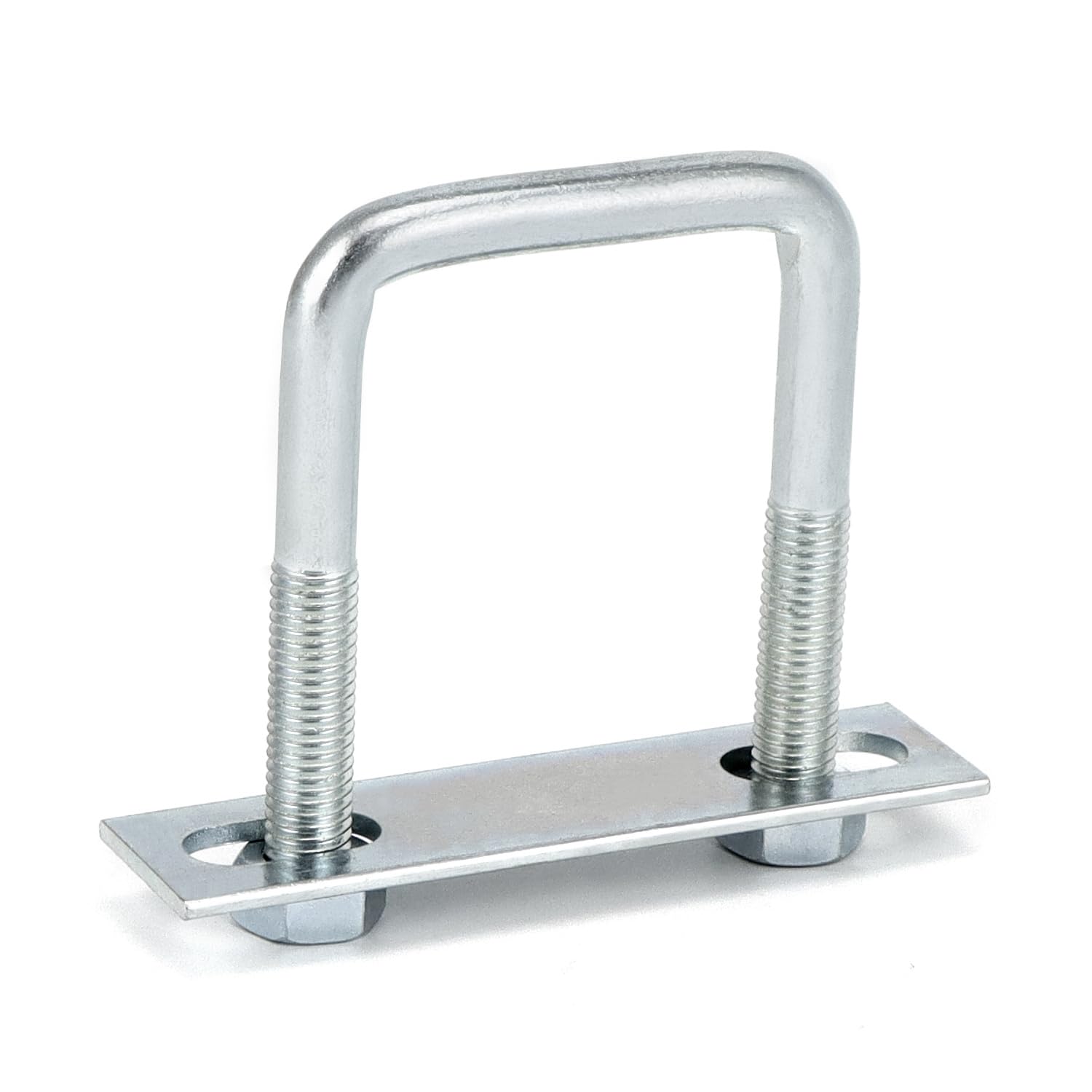 QWORK® Confezione da 10 staffe di ancoraggio M12 800 daN in acciaio zincato - per rimorchi, camion, furgoni - comprensive di contropiastra e dadi M12