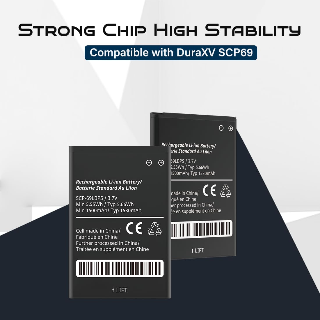 Qoutmcuy SCP-69LBPS - SCP-63LBPS Battery, 2025 New Upgraded Replacement Battery for Kyocera DuraXV LTE E4610 DuraXV E4520 DuraXA E4510 DuraXE E4710 E4281