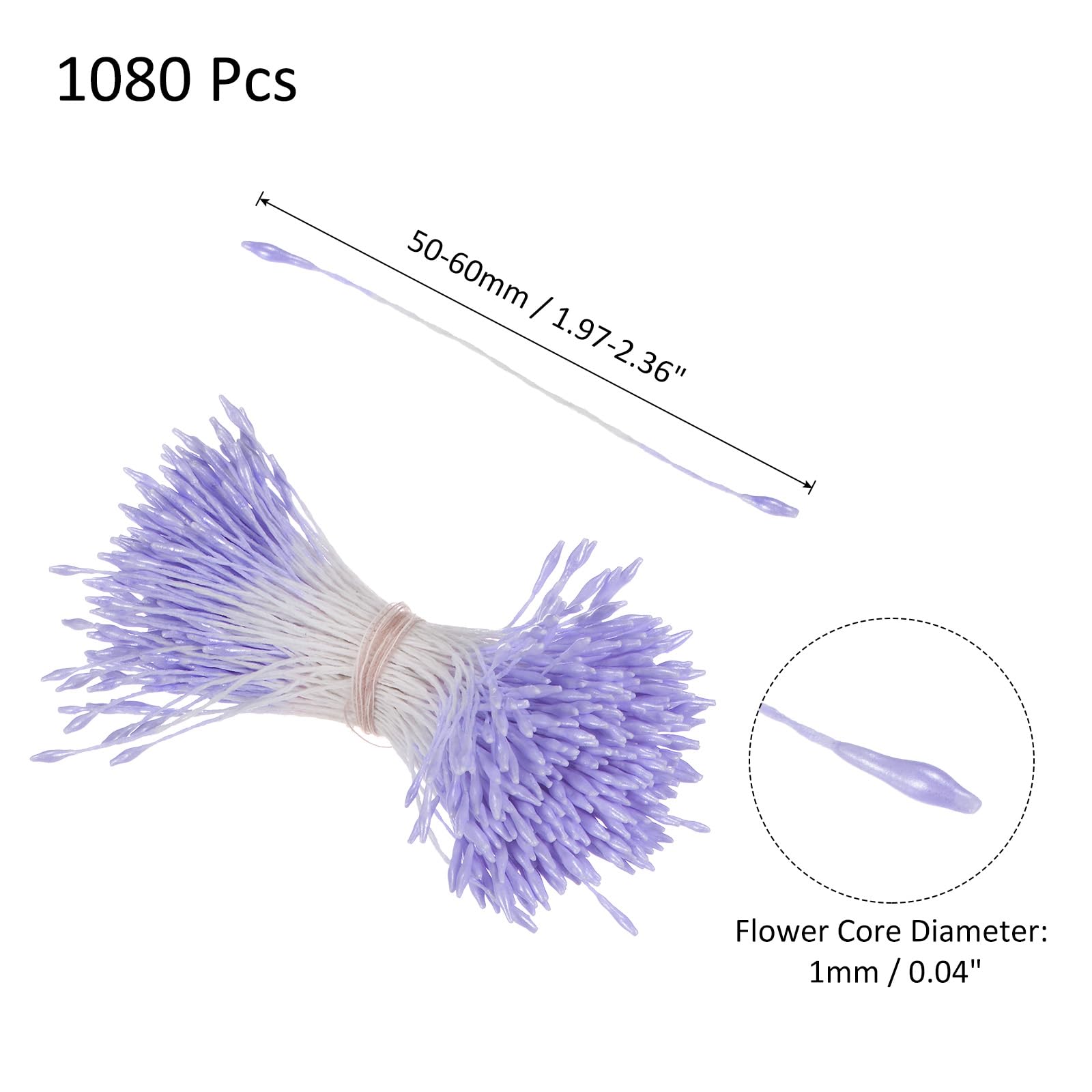 M METERXITY 1080 Pack Double Heads Flower Stamen-1mm Artificial Flower Stamen Pistil Matt Pearl Floral Stamen - Image 3