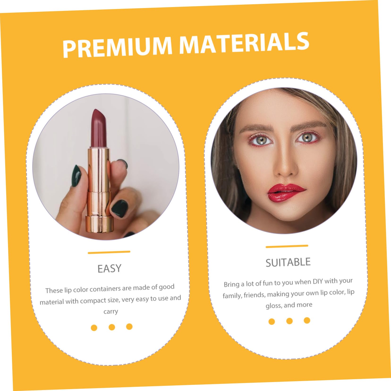 PACKOVE Tubos De Brillo Labial Forma De Envases Vacíos Refillables De Bálsamo Labial Para Cosméticos Para Y 6 Piezas X 5