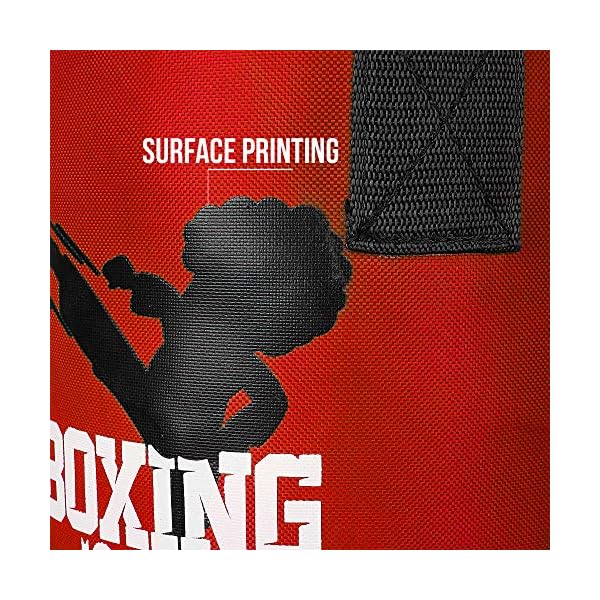 QMUK-Kids-Punching-Bag-with-Free-Gloves-for-Kickboxing-MMA-Punching-Bag-Training-Muay-Thai-Sparring-Karate-Taekwondo-Exercise-and-Fitness-50-cm-UNFILLED MatArts Punching Bag for Kids Boxing MMA BJJ Jiu Jitsu Taekwondo Muay Thai Kickboxing Karate Home Gym Training and Fitness Workout Kids Punching Bag 50cm (Red) – UNFILLED
