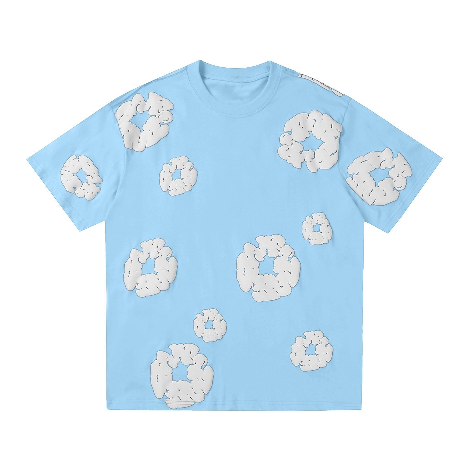Men Women Tracksuit Set Casual Oversized Short Sleeves Tops and Shorts Vintage Kapok Printed Hip Hop Streewear — view 3