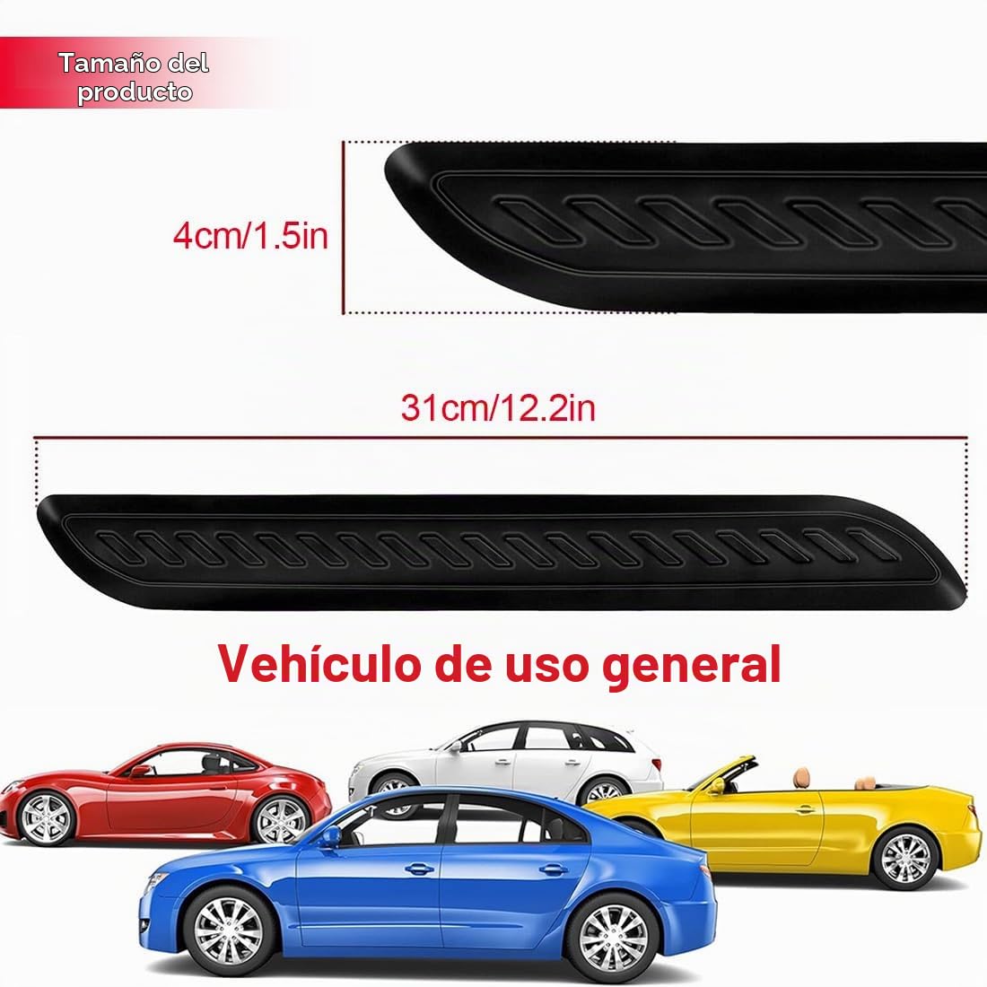 2 Piezas Universal Protector Car Corner Bumper Guard, Anti-Scratch Tiras Pegatina, Protector Parachoques Coche (Negro-2PCS)