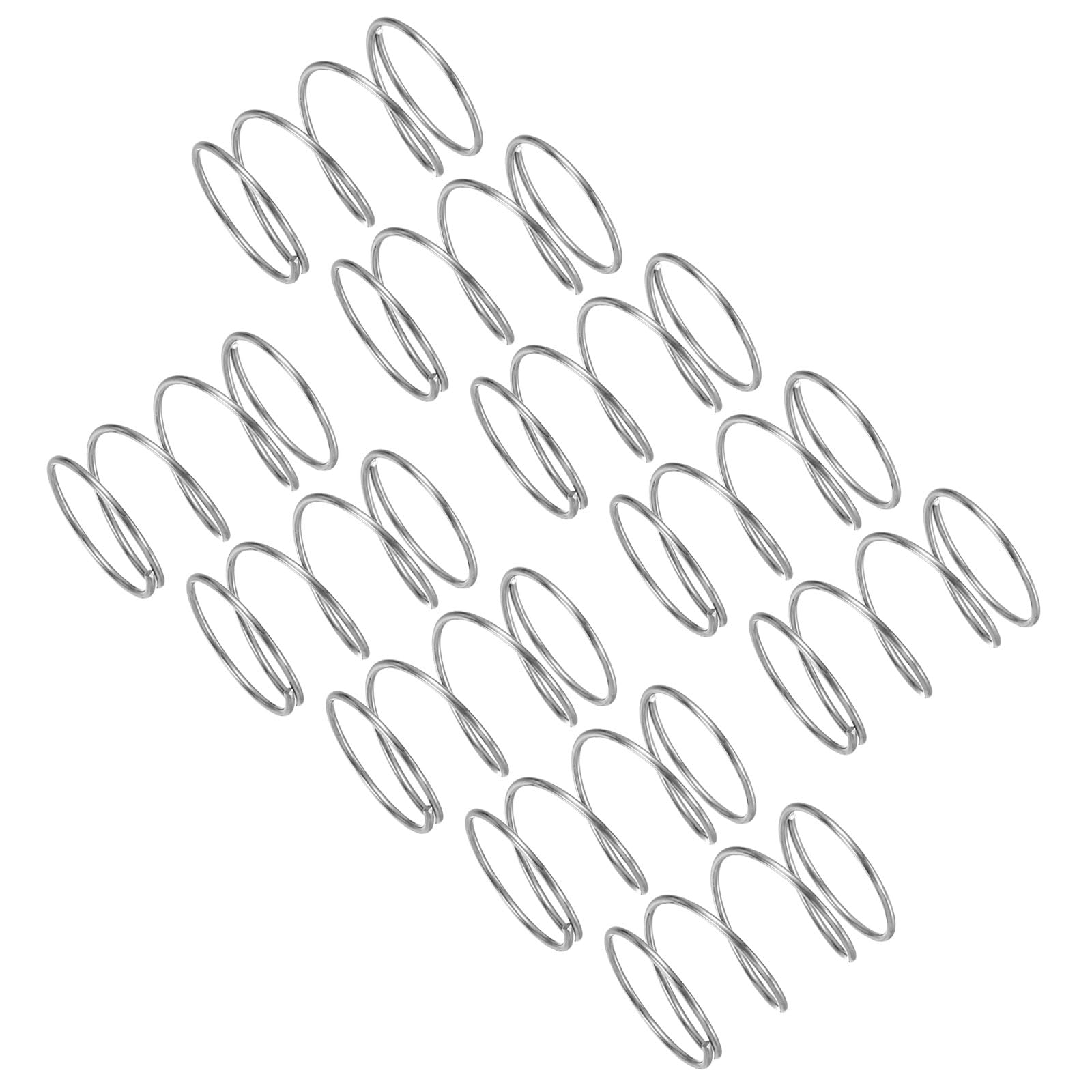 QUARKZMAN 10 sztuk sprężyn dociskowych 304 ze stali nierdzewnej 18 mm średnica zewnętrzna 1 mm drut 25 mm długość mechaniczne sprężyny do warsztatu, projektów naprawczych gospodarstwa domowego, kolor