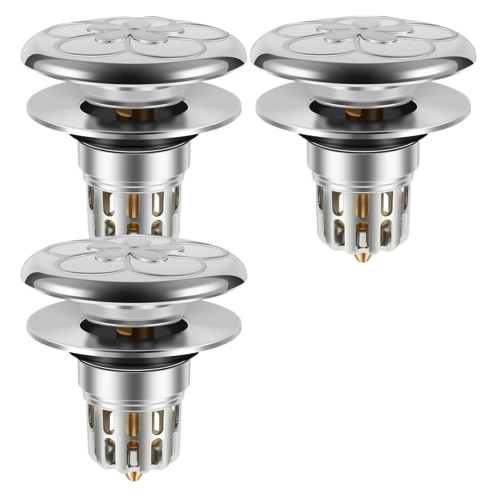 Universal Stainless Steel Bathroom Basin Pop-Up Bounce Core Sink Stopper with Drain Hole for Bathtub Tools For Bathtub