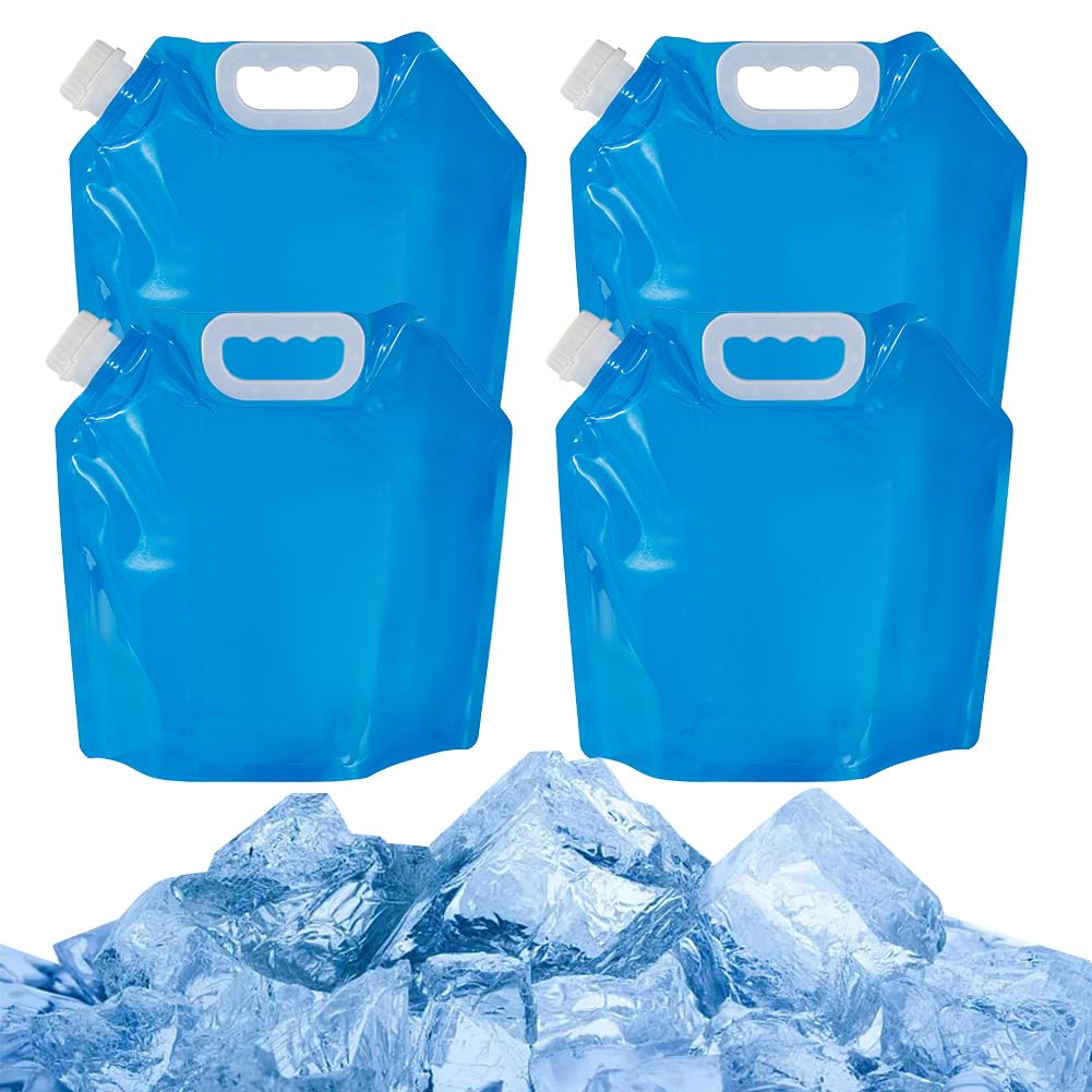CREATCABIN 4 PCS Ice Baths Bag Reusable Bathtub Freezer Water Bags 5L Cold Plunge Tub Accessories Ice Baths Muscle Recovery Cold Water Freezer Bag with Handle For Home Outdoor Camping Bathtub Blue — image 1