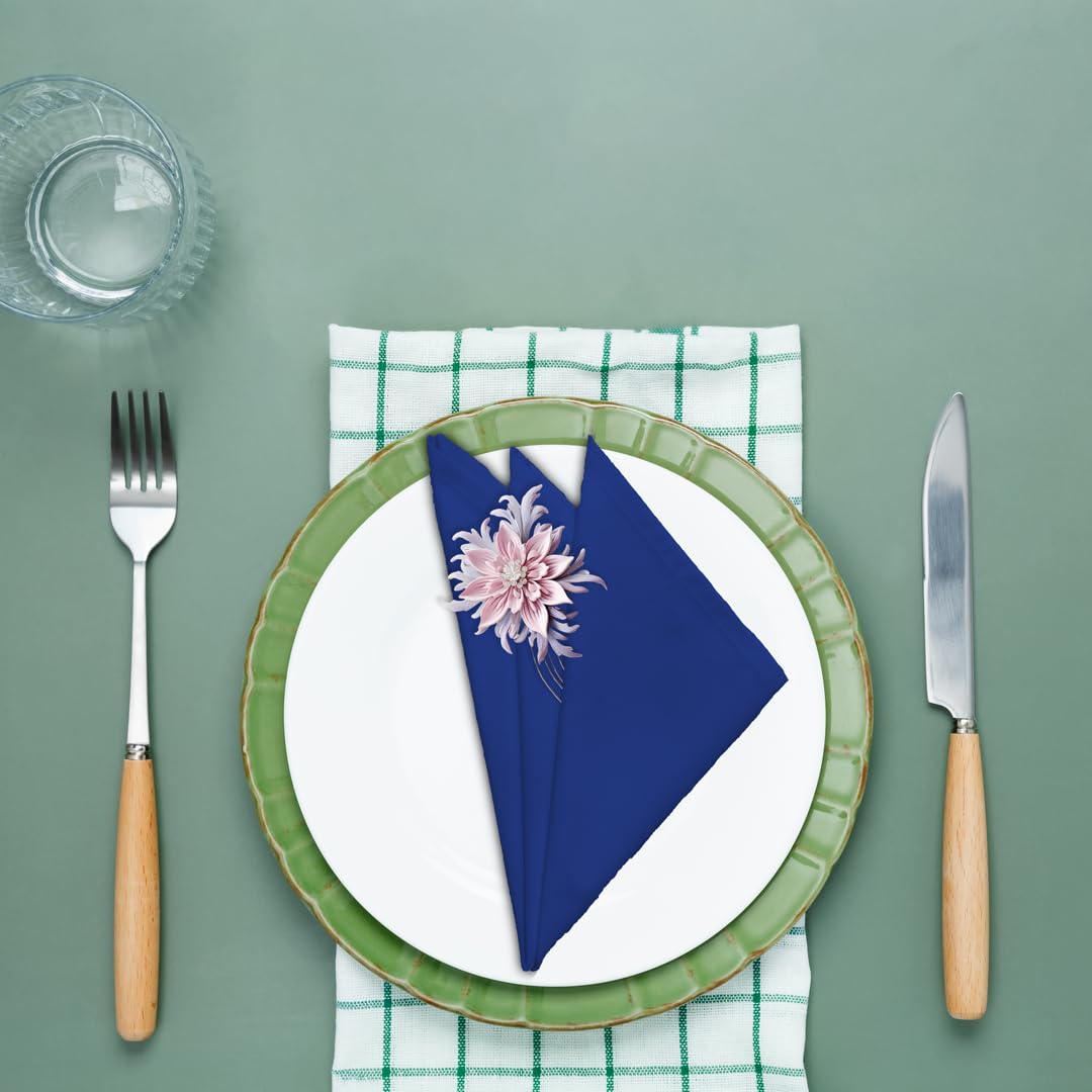 Sweet Needle Royal Blue Cloth Napkins Set, High absorbency for spills washable, resistant to wrinkles - Image 3