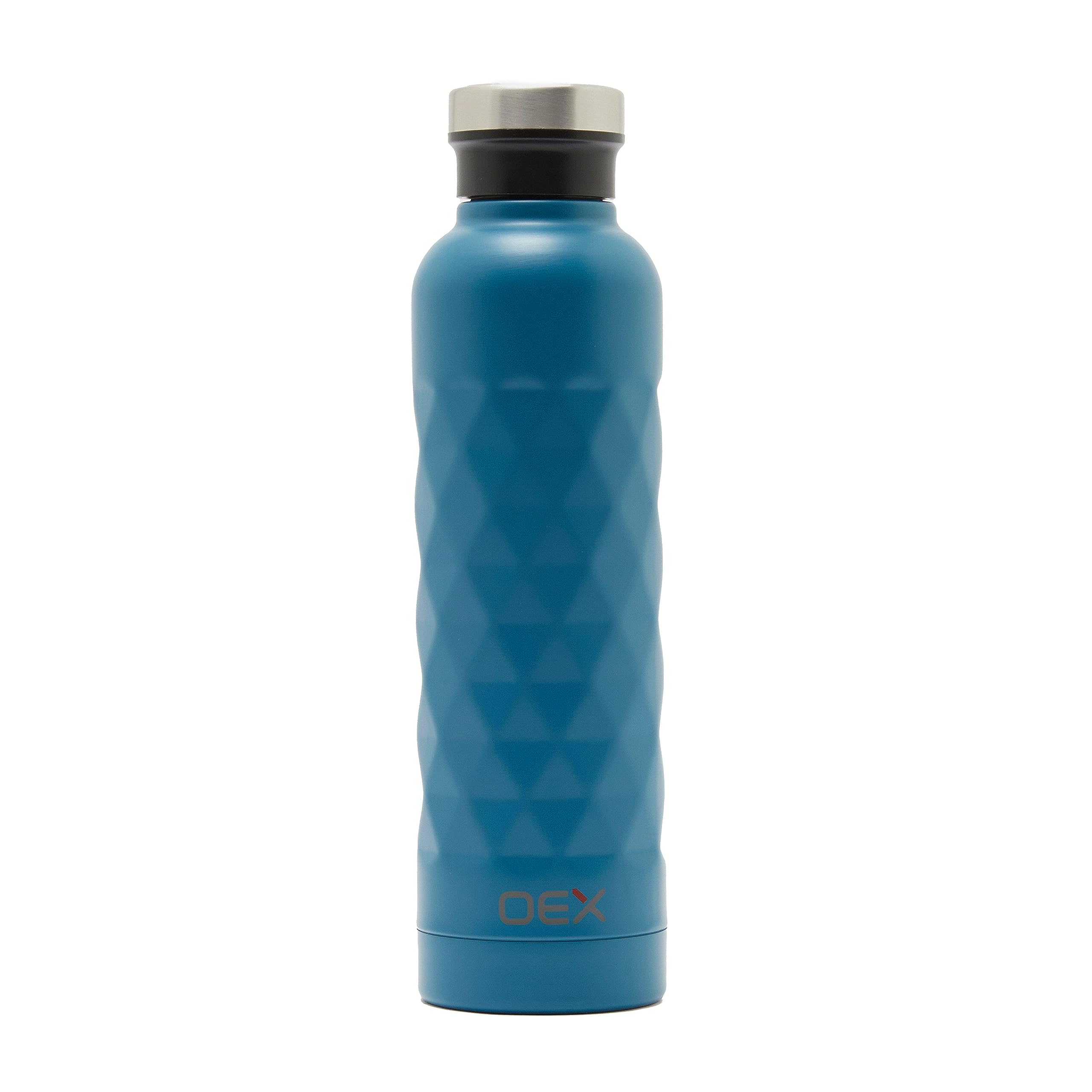 OEX Double Wall Drinks Bottle, Stainless Steel Water Bottle, Thermal Flask, Hydro Flask, Suitable for Hot or Cold Drinks, Blue, 500ml