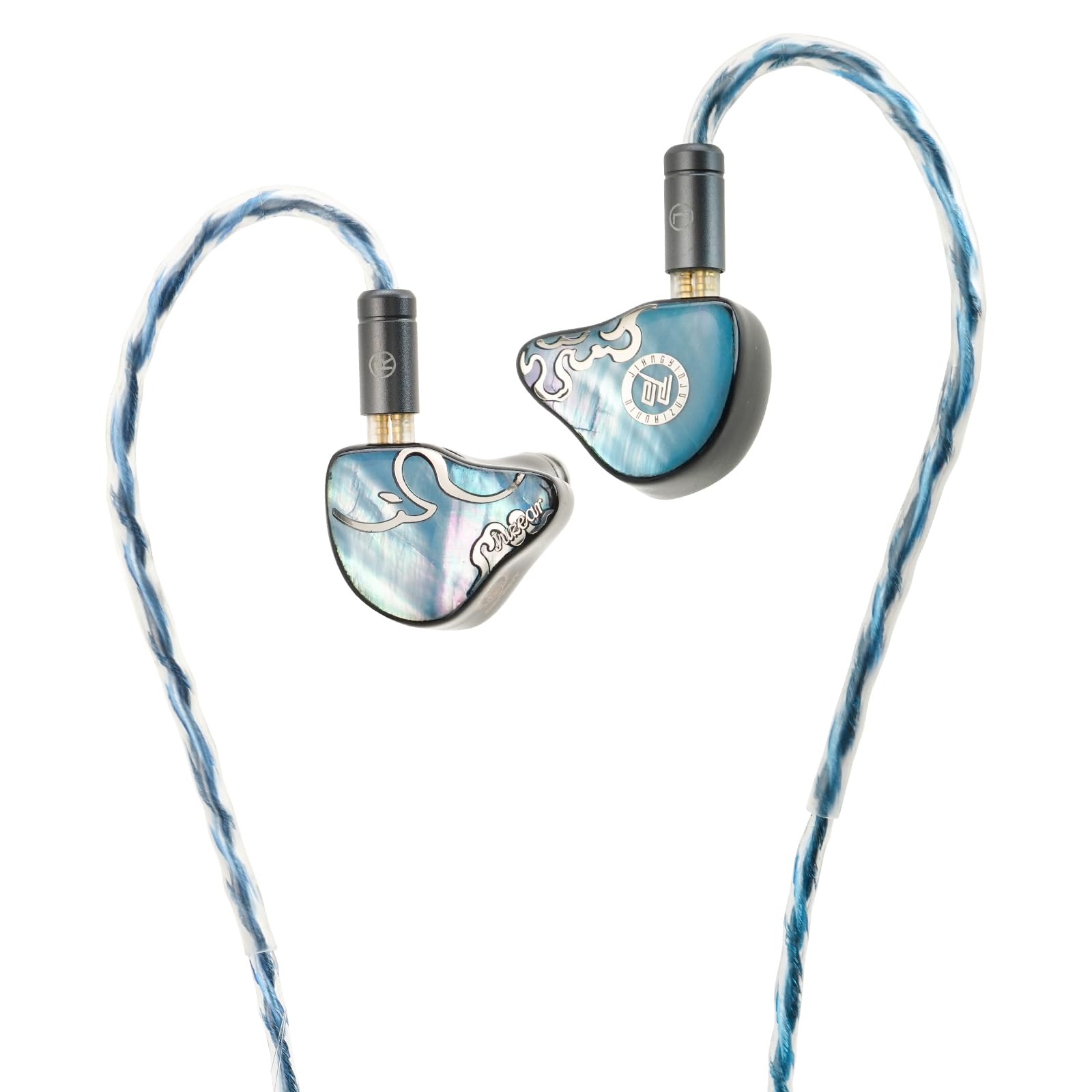 HiFiGo Juzear Defiant Gamefidelity Edition Gaming-IEMs, kabelgebundene Ohrhörer mit 1DD+3BA Hybrid-Treiber, geräuschisolierende In-Ear-Monitore mit HD-Mikrofon (Blau)