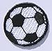20 Soccer Ball Patches (2 x 10-Packs) Black and White Iron-on Backing Fully Embroidered