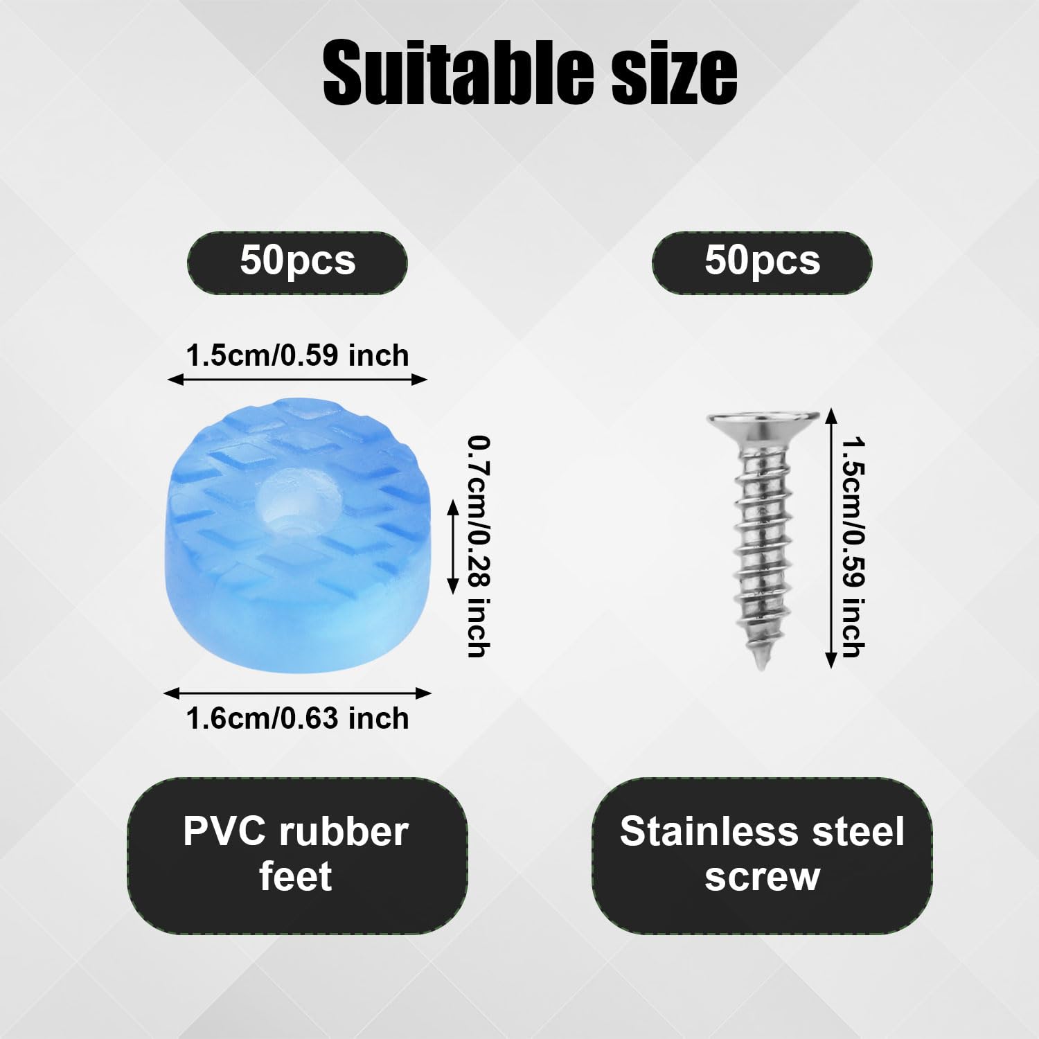 52pcs Rubberen Voetjes Voor Snijplank  0.31x0.59inch  Anti Kras Rubberen Snijplank Voeten Voor Chai