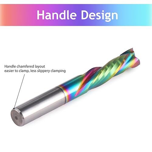 Miniatura 6 de HOZLY Woodwork Milling Cutter ,DLC Coating ,UP & Down Cut 2 Flutes Spiral Carbide Milling Tool CNC Router Compression Wood End Mill Cutter Bits,6mm