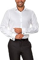 Vista 1 de Calvin Klein Camisa de vestir para hombre, ajuste delgado, sin planchar, espiga francesa
