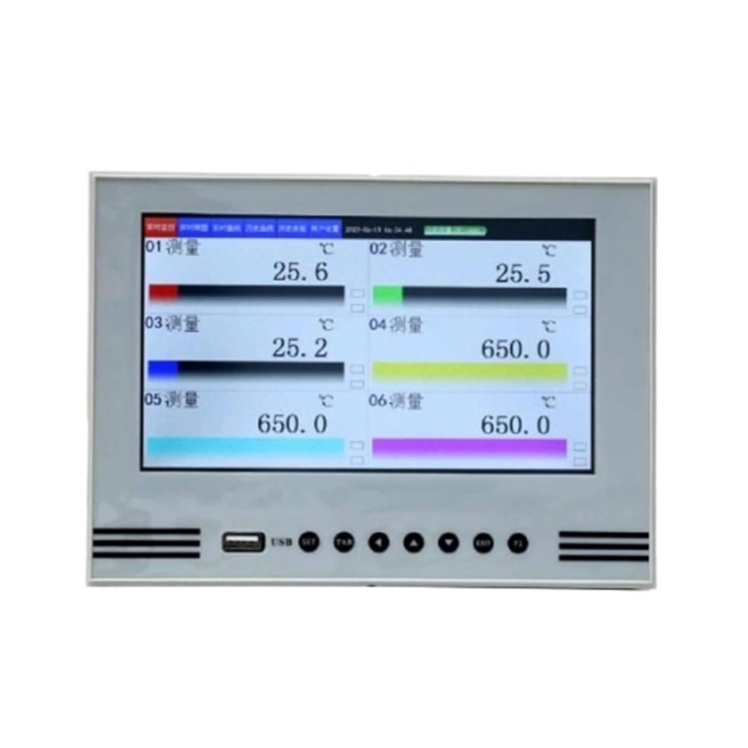 Fully Isolated Touch Screen paperless Recorder Temperature, Humidity, Pressure, Flow, and Liquid Level Data Acquisition Instrument(6-Channel Isolated Input)