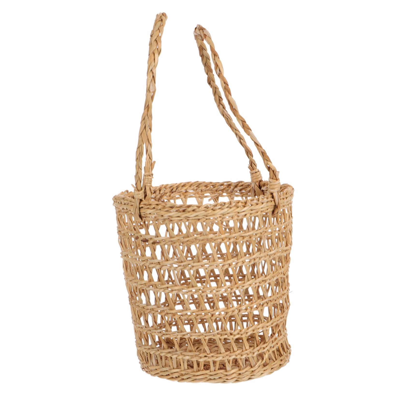 ABOOFAN 1Pc Handheld Straw Woven Flower Basket for Home Decor Storage and Flower Arrangement and Decorative Basket for Sundries Organization