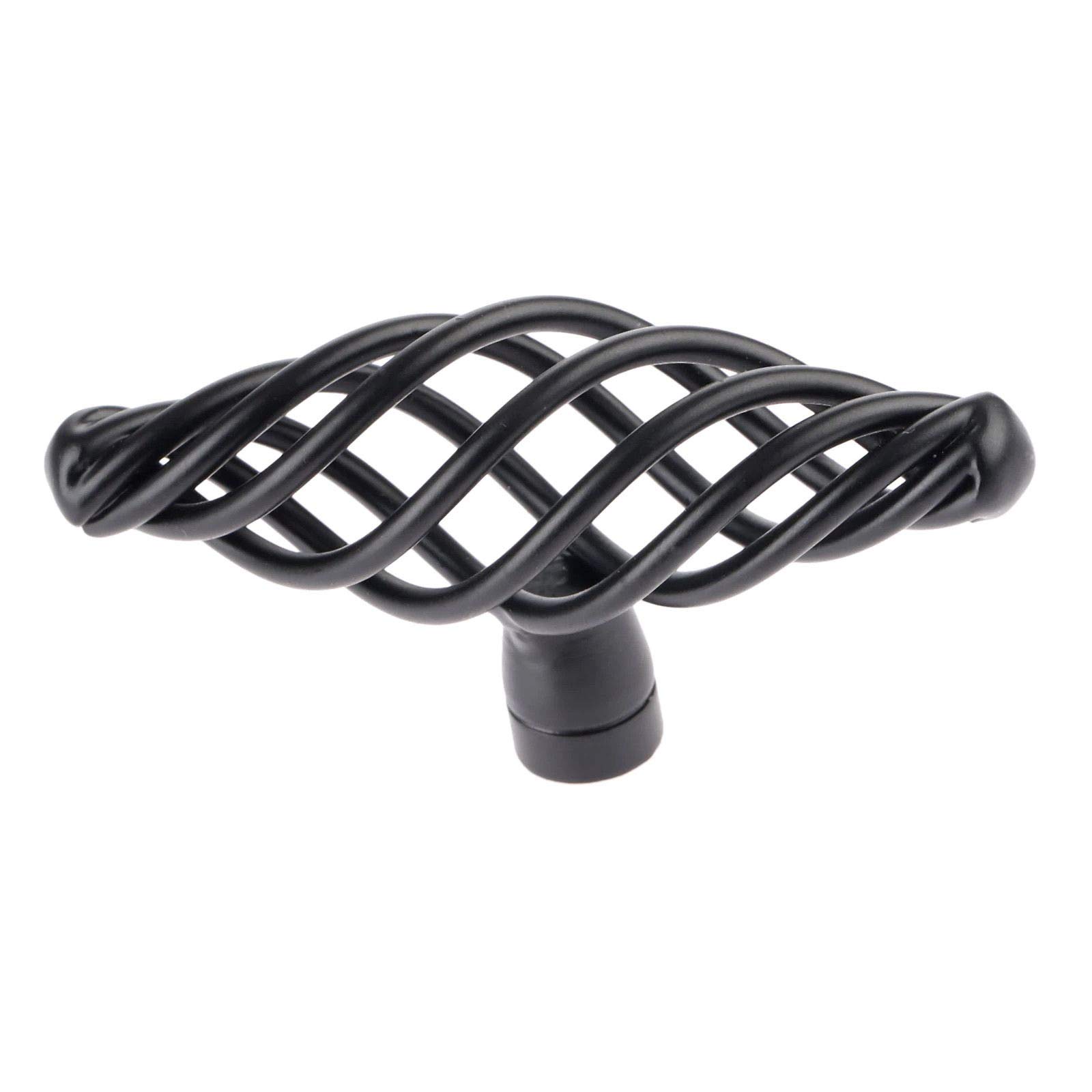 Ledsone Black Dc Voltage Kitchen Cabinet Knobs, 100Mm Bird Cage Kitchen Cabinet Knobs For Dresser Drawers, Drawer Knobs Hardware Dreeser Door Pulls