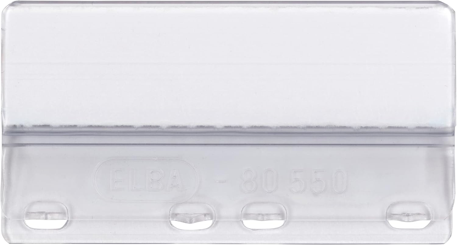 Elba 100552031 Label Holder for Hanging Files with 3–Line Inscription Label Pack of 50 Transparent