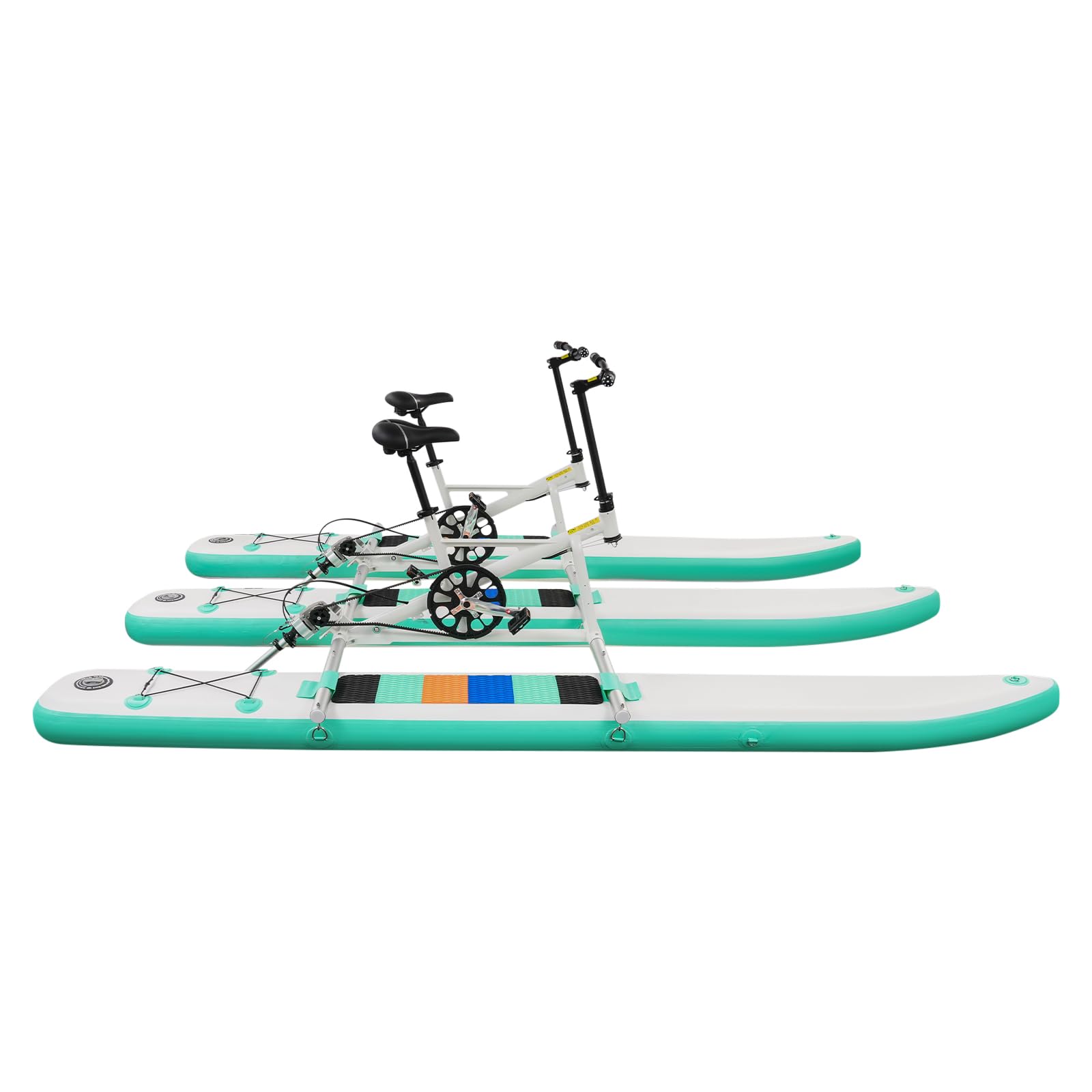 Bicicleta de agua para 2 personas, inflable con una capacidad de carga de 180 kg, barco inflable de dos plazas con asientos ajustables, bote inflable a pedales