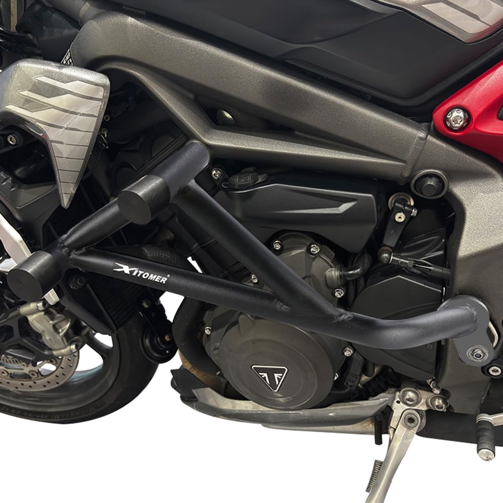 Xitomer Crash Cage Fit for Triple 675 2007-2016 / Street Triple 765 Triple RS 765 2017-2024 Motorcycle Engine Guard Steel Stunt Bar with POM Head