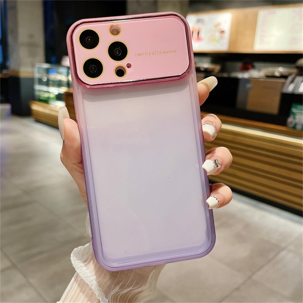 Antichoc coque iPhone 14 Pro Max dégradé rose évite rayures objectif - 7