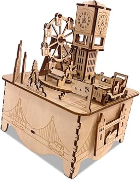 Music Box Wooden Music Box Ornaments Birthday Gifts Handmade Puzzle Building Blocks Adults music box