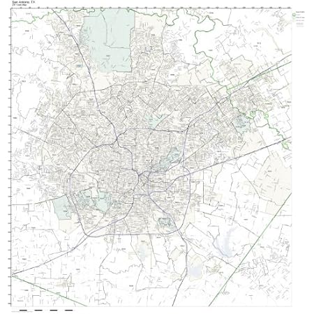 Amazon.com: Working Maps Zip Code Wall Map of San Antonio, TX Zip Code ...