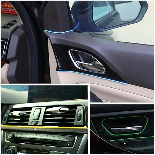 Miniatura 3 de Ajuste que moldea interior del coche, decoración universal que raya la cinta 10M azul ABS 3D tira con herramienta