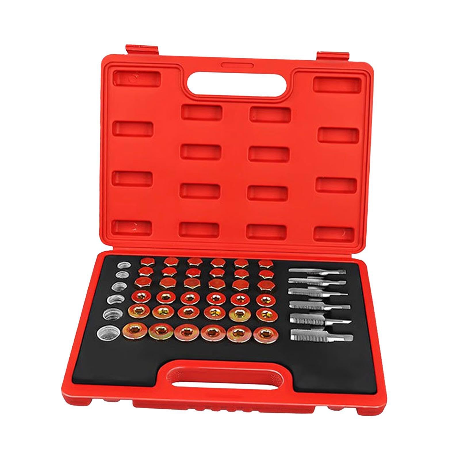 VUIUYOIES Set di 114 Utensili per Tappi di Scarico, Kit di Riparazione efficiente per Riparare Le filettature della Coppa dell'olio. Il Kit di Riparazione delle