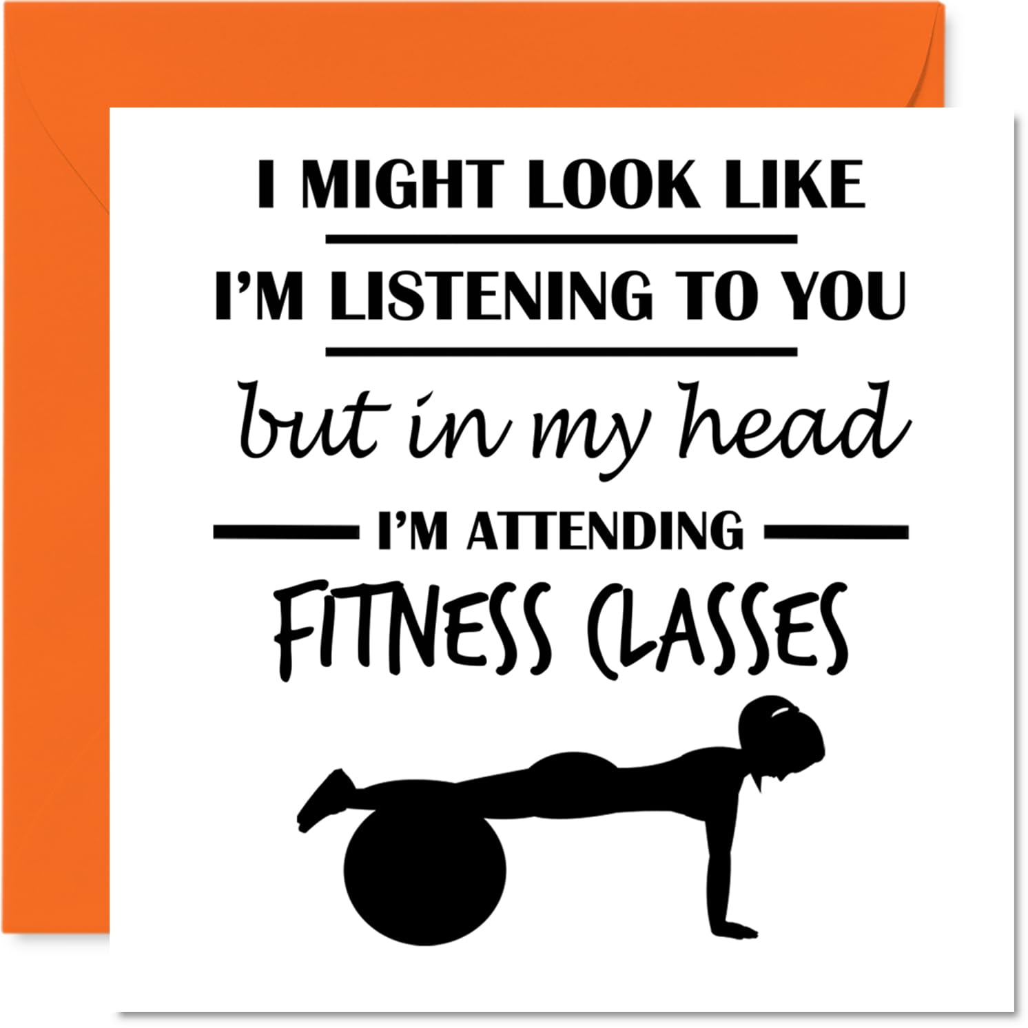 Fitness Class Birthday Card for Men Women - In my Head - Happy Birthday Card for Dad Son Wife Grandad, 145mm Bday Greeting Cards
