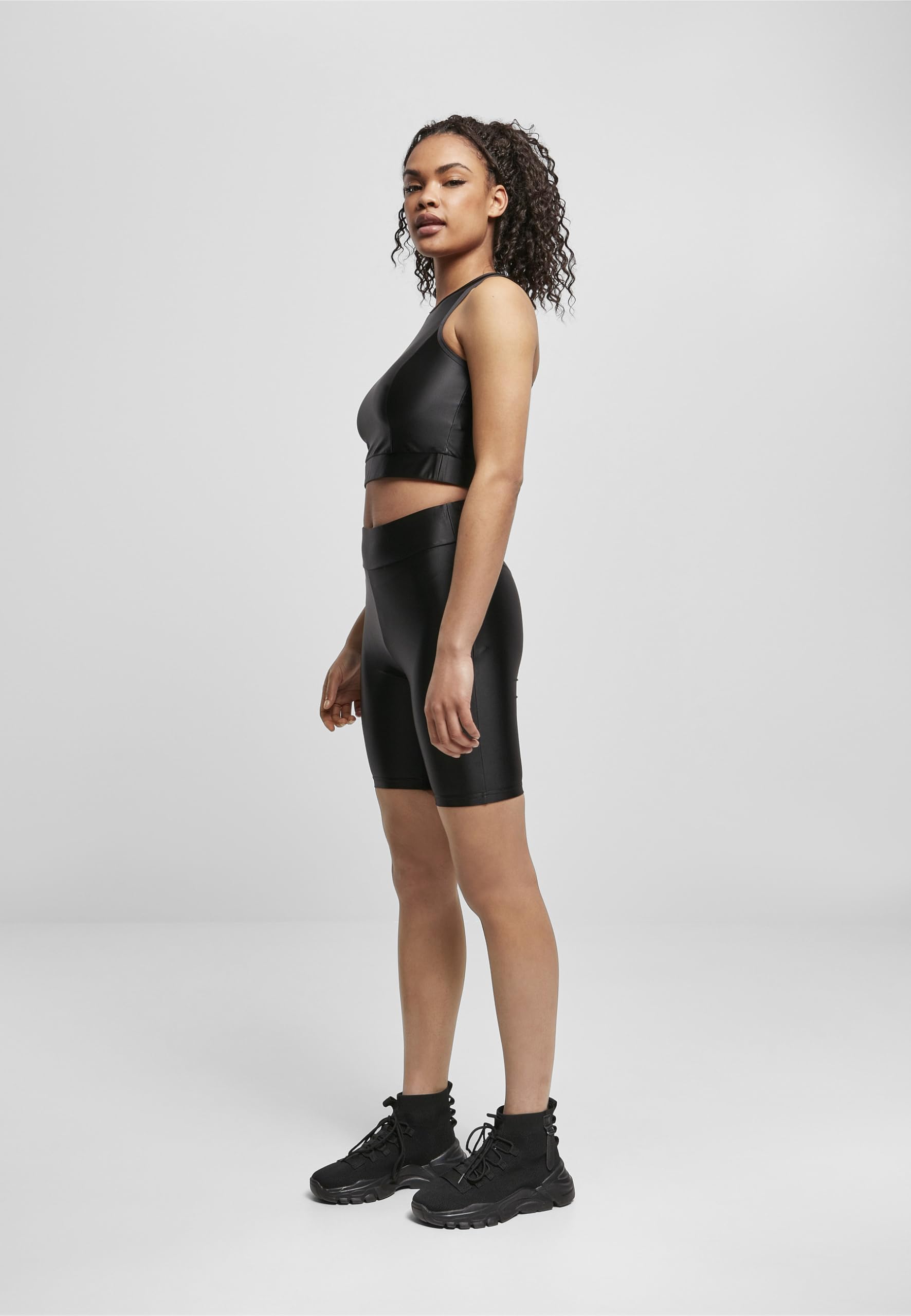 Urban Classics Tb4342-ladies Highwaist Shiny Metallic Cycle Shorts - Shorty Kobiety