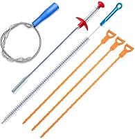 Vista 1 de Removedor de obstrucciones de drenaje de 39 pulgadas (1), removedor de pelo de serpiente de drenaje de 20 pulgadas (3) y cepillo de limpieza (1), 1