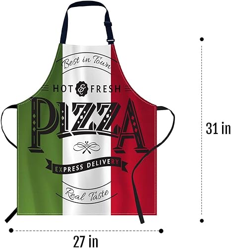 Miniatura 5 de oFloral Delantal para póster de pizza, delantal ajustable unisex, delantal de chef de cocina, delantal para mujeres y hombres, para cocina en casa
