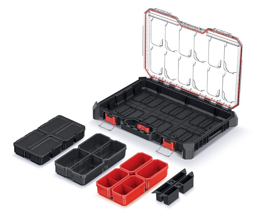 Caja organizadora para piezas pequeñas, apilable, 543 x 368 x 77 mm