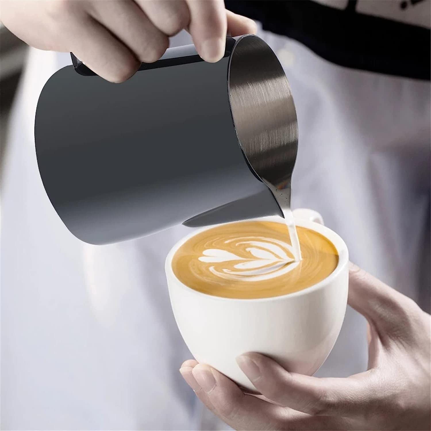 Jarra de leche, Jarra for espumar leche for cafetera(Black)